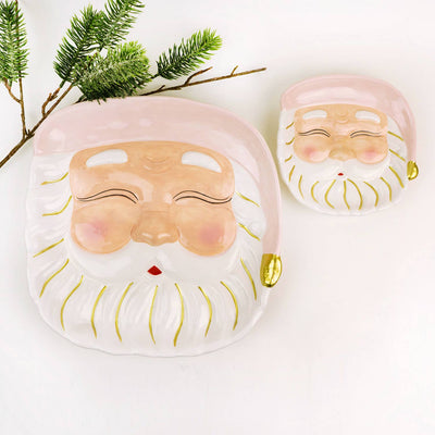 8 Oak Lane - Pink Santa Dessert Plate