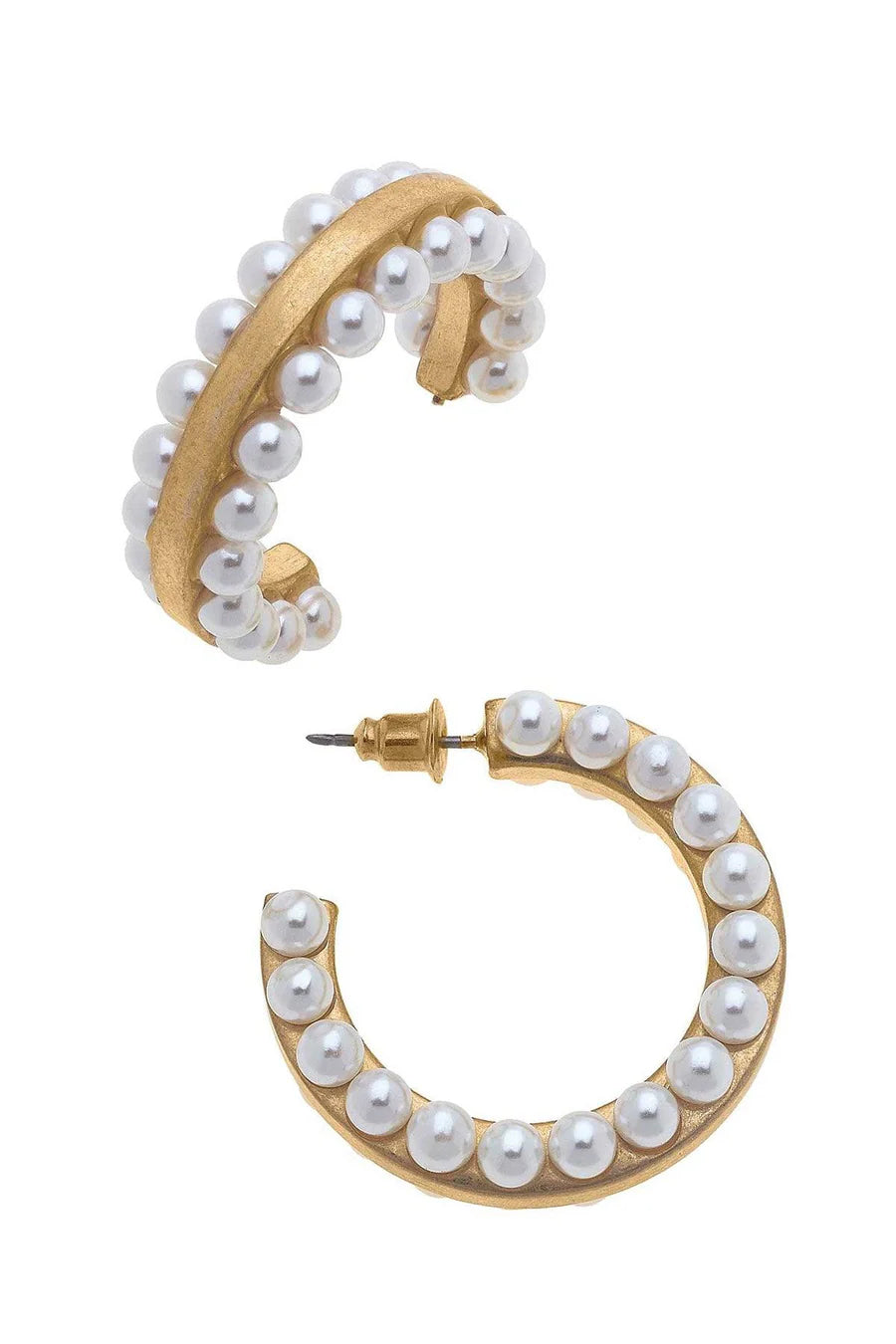 Ashlynn Pearl Studded Hoop Earrings