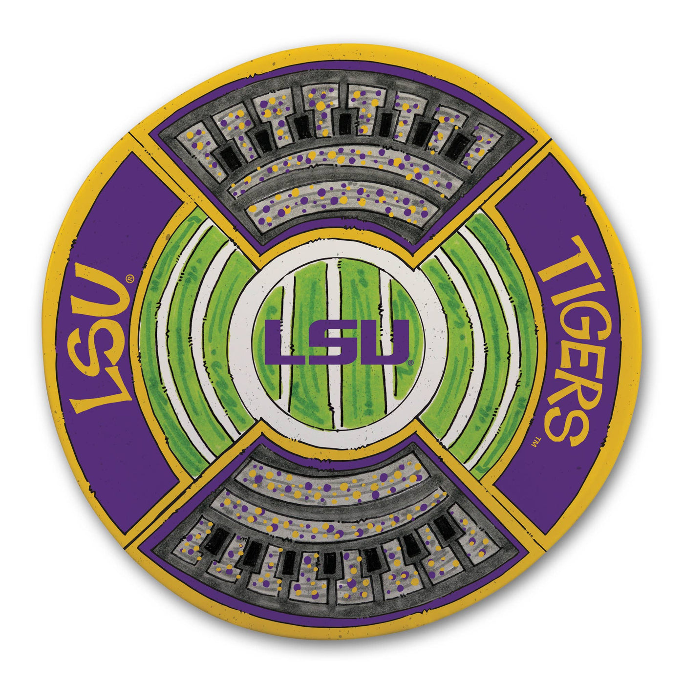 MAGNOLIA LANE - 13.5" LSU Round Stadium Platter