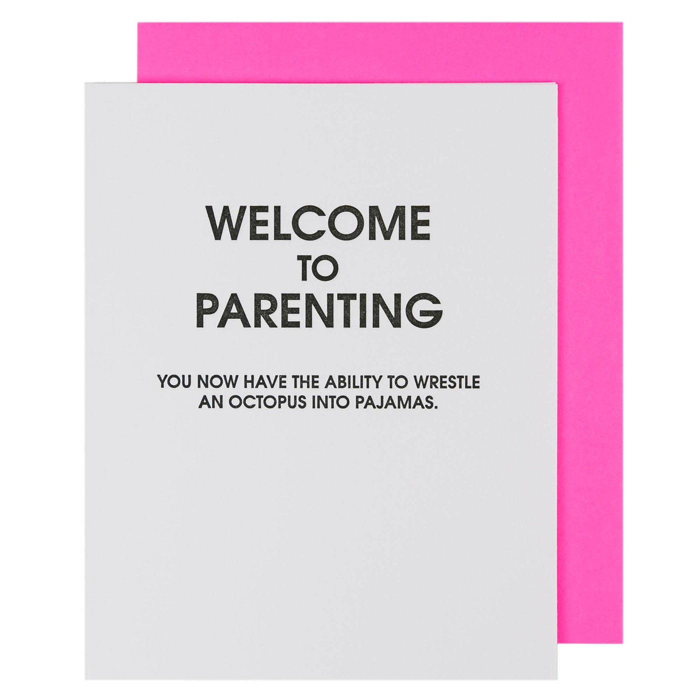 Chez Gagné - Welcome To Parenting Octopus Pajamas - Letterpress Card