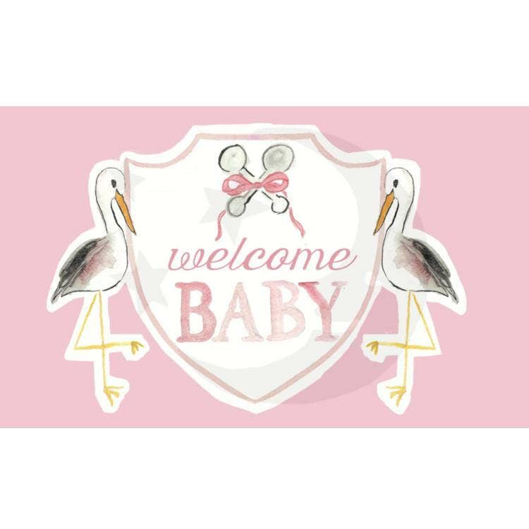 Over the Moon Gift - "Welcome Baby" Stork Flag