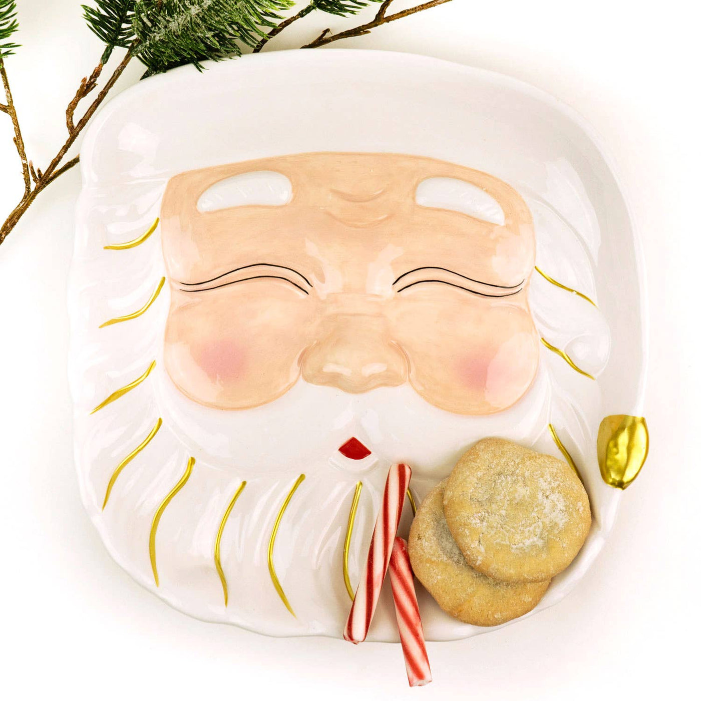 8 Oak Lane - White Santa Platter