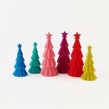 Flocked Christmas Trees with Stars