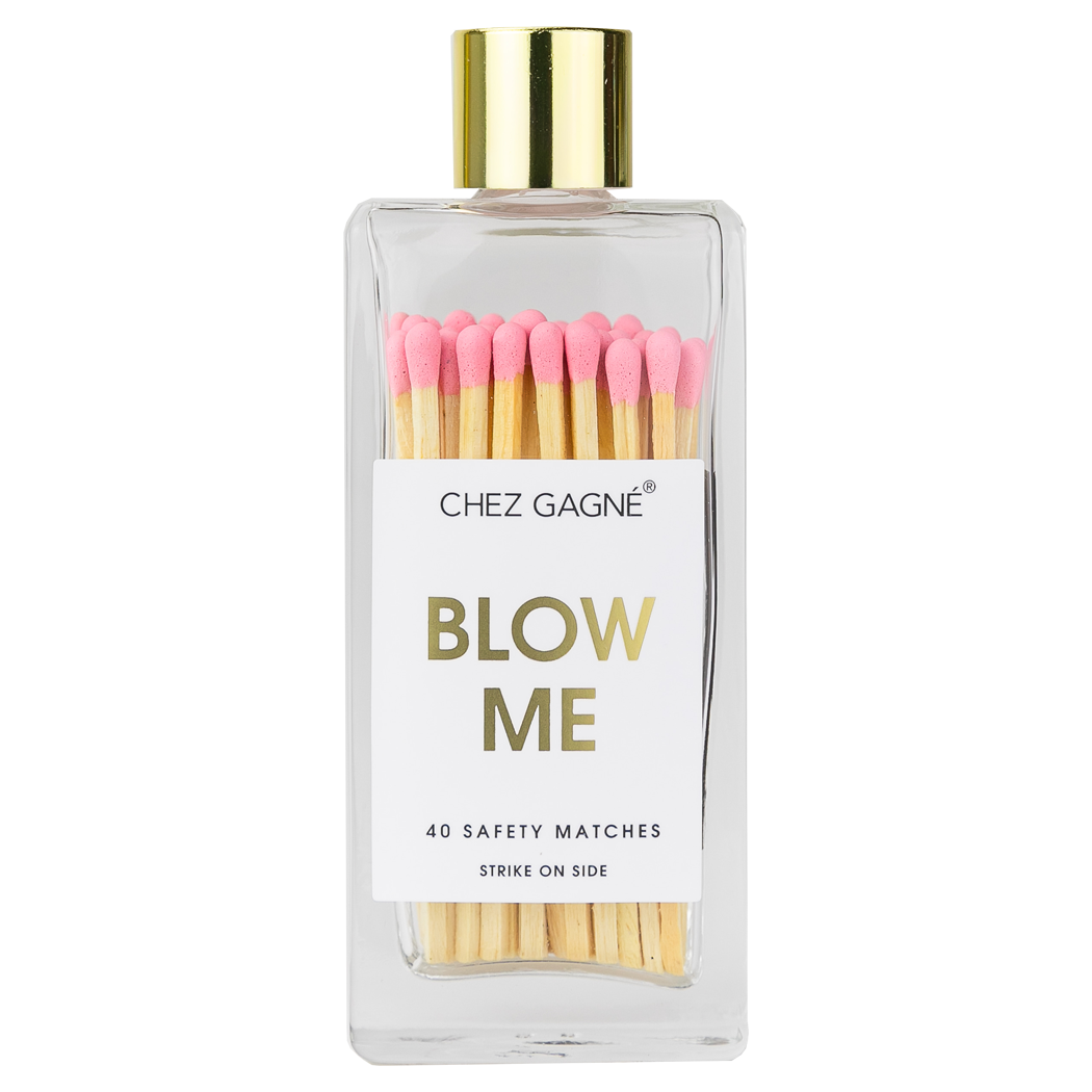 Chez Gagné - Blow Me Matches - Glass Bottle Matchsticks Pink