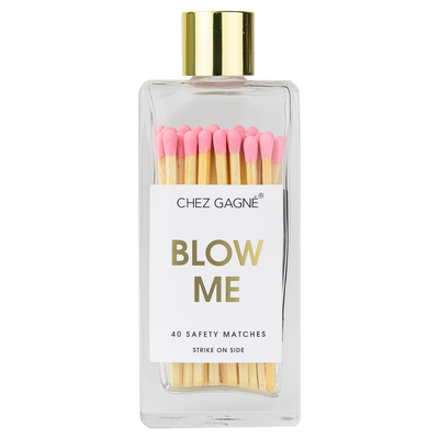 Chez Gagné - Blow Me Matches - Glass Bottle Matchsticks Pink