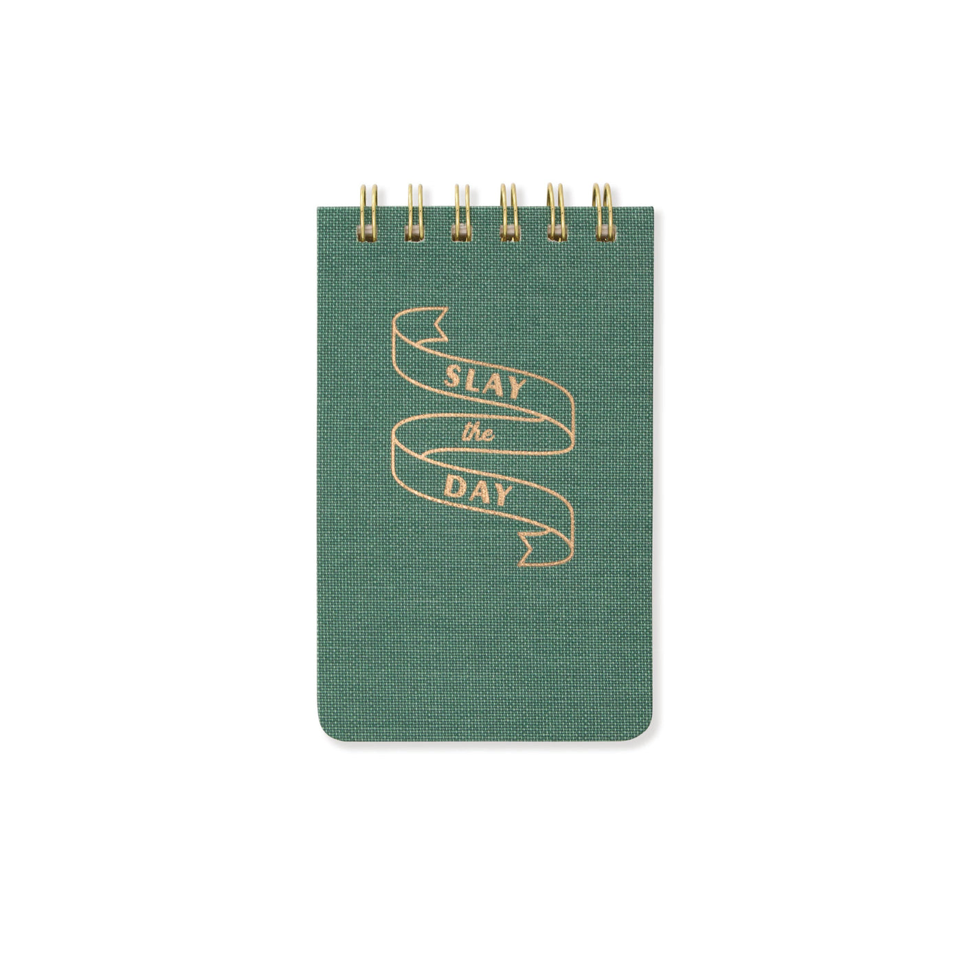 DesignWorks Ink - Bloc-notes à double spirale - Vert « Slay The Day »