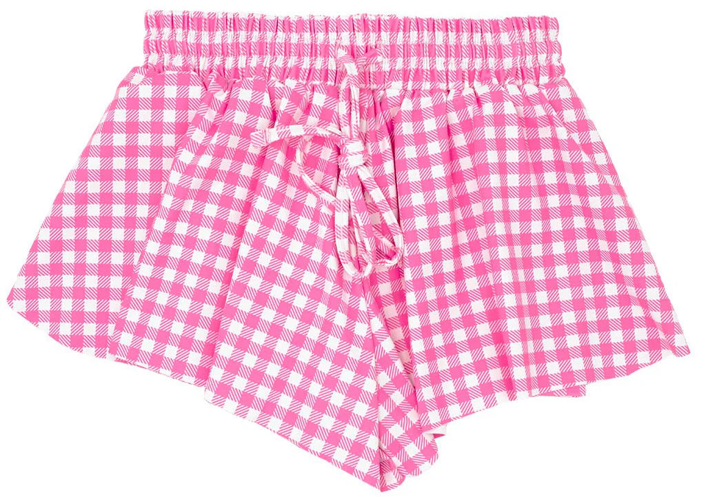 Pink Gingham- Butterfly Short