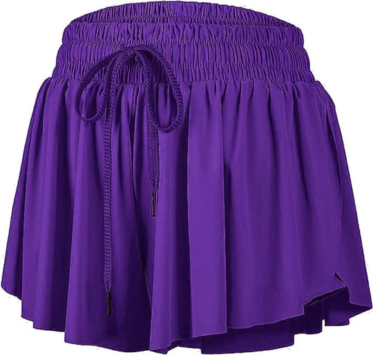 Butterfly Flowy Shorts-Purple