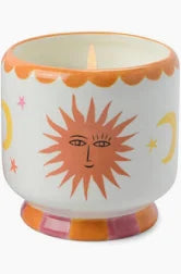 Hand Painted "Sun" Candle- Orange Blossom