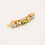 Skylar Crystal Cluster Barrette- Olive