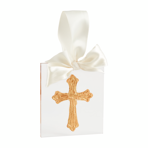 Cross Gold Acrylic Ornament