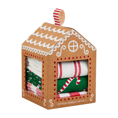 Peppermint Gingerbread House Towel Set