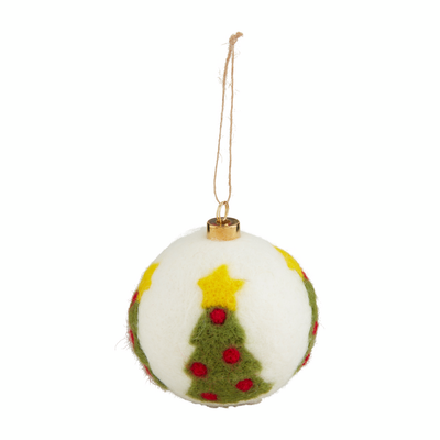 Tree Felted Ball Ornament Tree Felted Ball Ornament