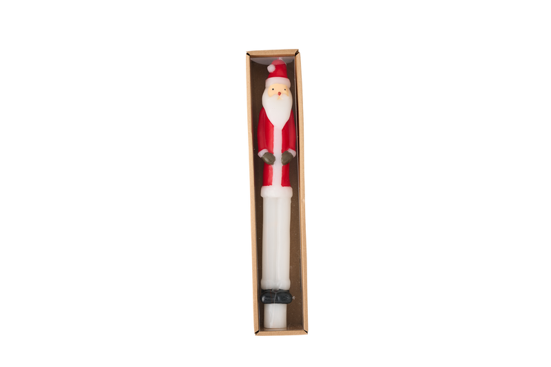 Christmas Taper Candle- Santa