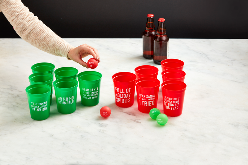 CHRISTMAS BEER PONG SET