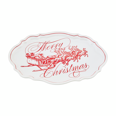 Toile Merry Christmas Platter