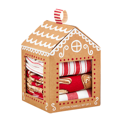 Cookie Print Gingerbread House Towel Set