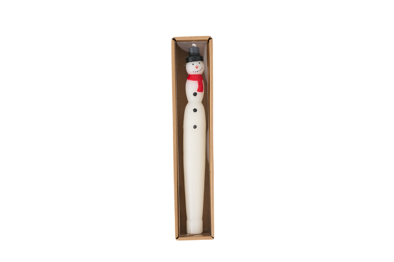 Christmas Taper Candle- Snowman