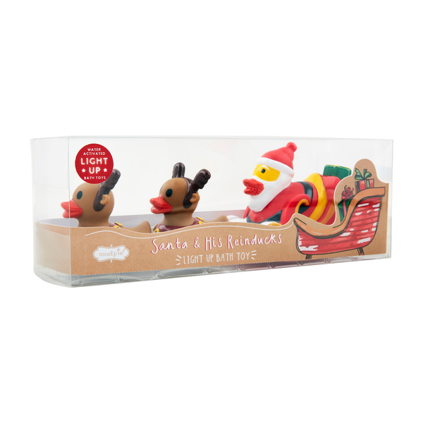 Santa And His Reinducks Bath Toy Set