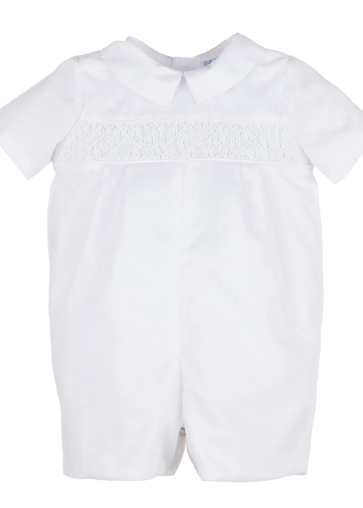 Smock Boy Bubble Romper White