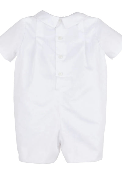 Smock Boy Bubble Romper White