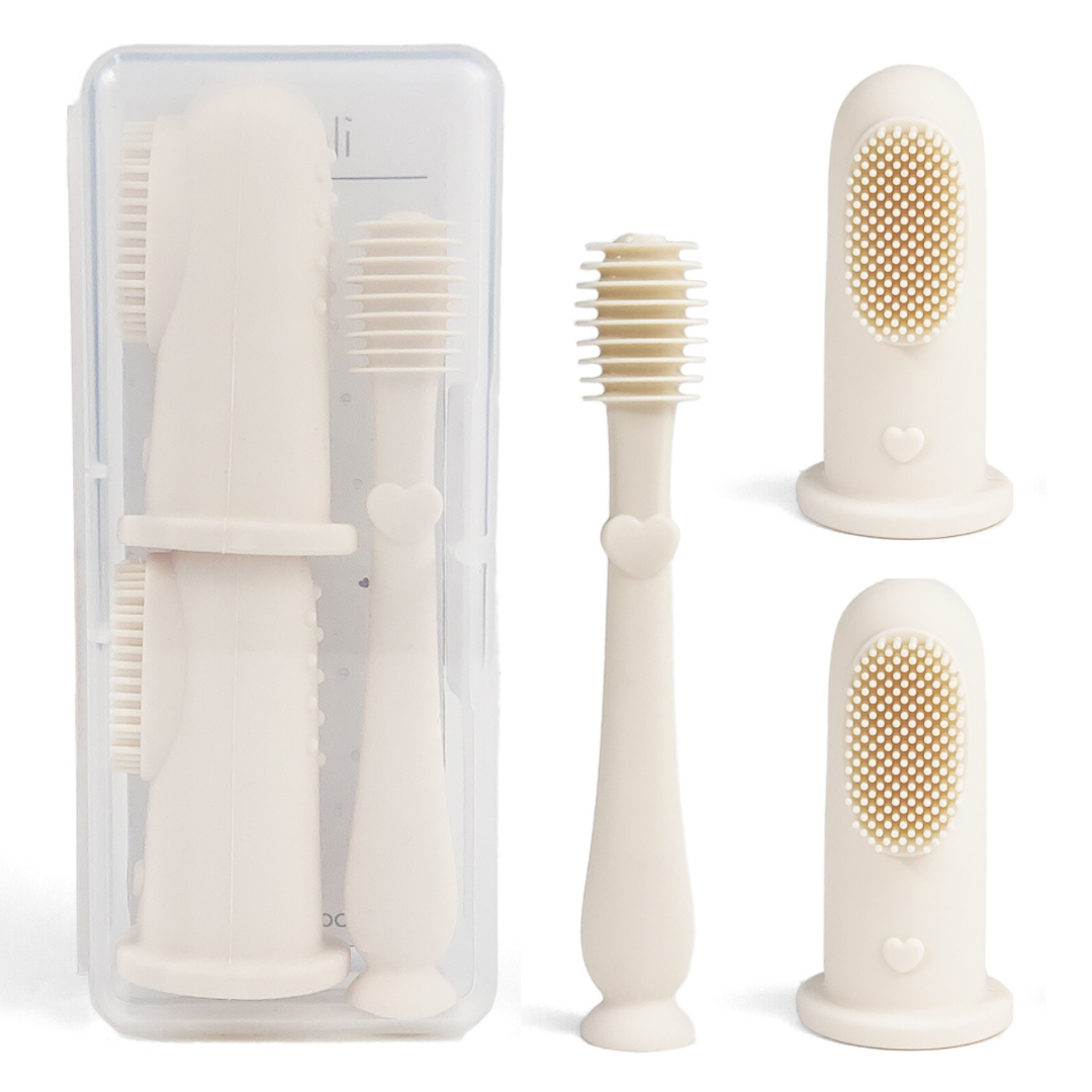 Ali+Oli - Baby Finger Toothbrush & Tongue Cleaner Oral Set 3m+ (Ivory)