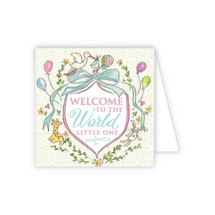 RosanneBeck Collections - Welcome To The World Little One Animal Crest Enclosure Card