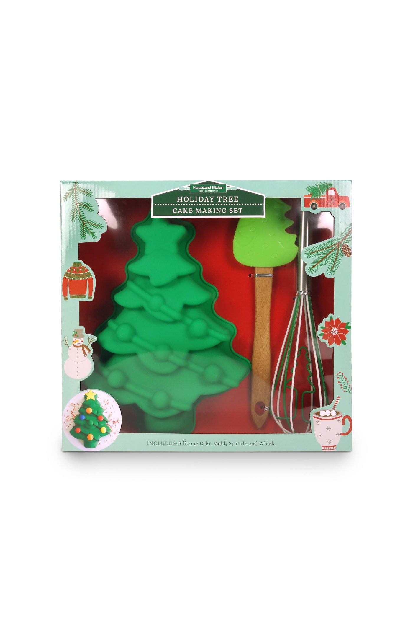 Handstand Kitchen - Juego para hornear pasteles de árbol navideño