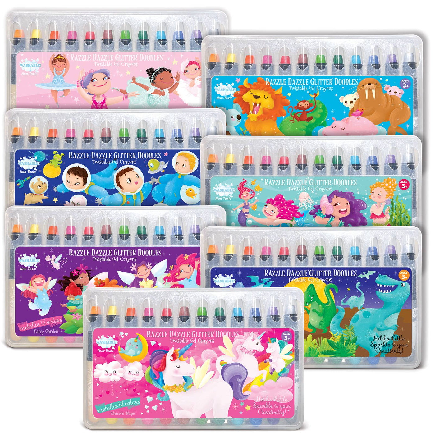 The Piggy Story - Glitter Gel Crayon Value Pack - Mumzie's Children