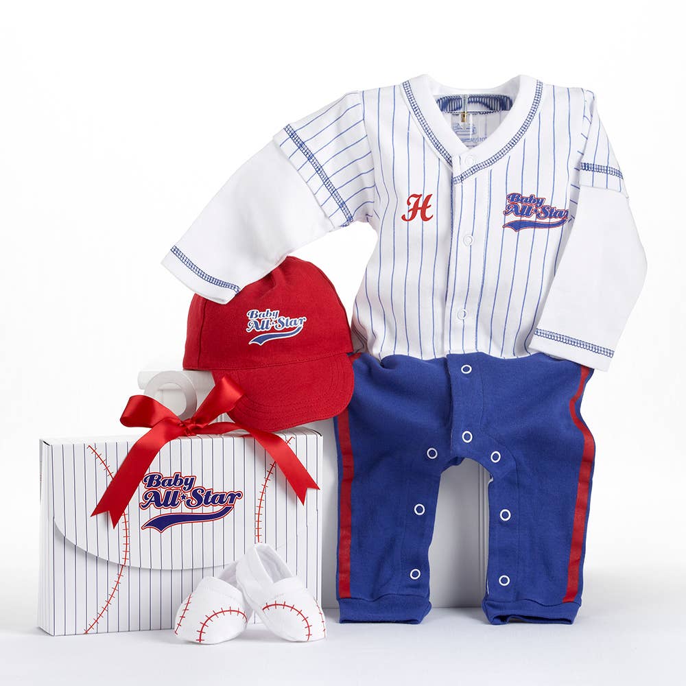 Baby Aspen - "Big Dreamzzz" Baby Baseball 3 pc Layette Set in Gift Box - Mumzie's Children