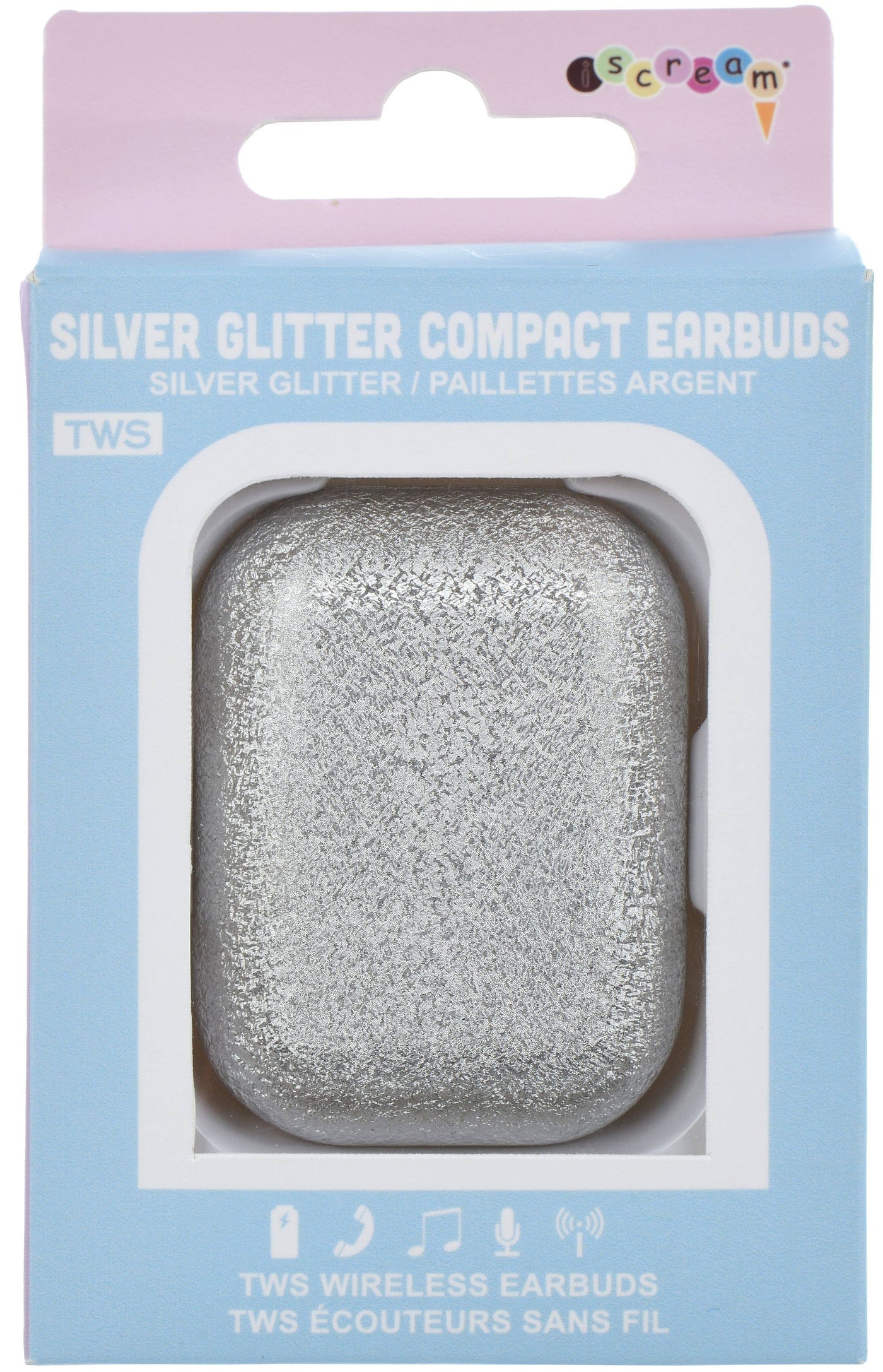 Iscream - Silver Glitter Compact Ear Buds