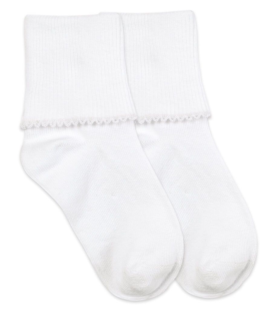 White Fold Down Socks with WhiteTatted Edge - Mumzie's Children