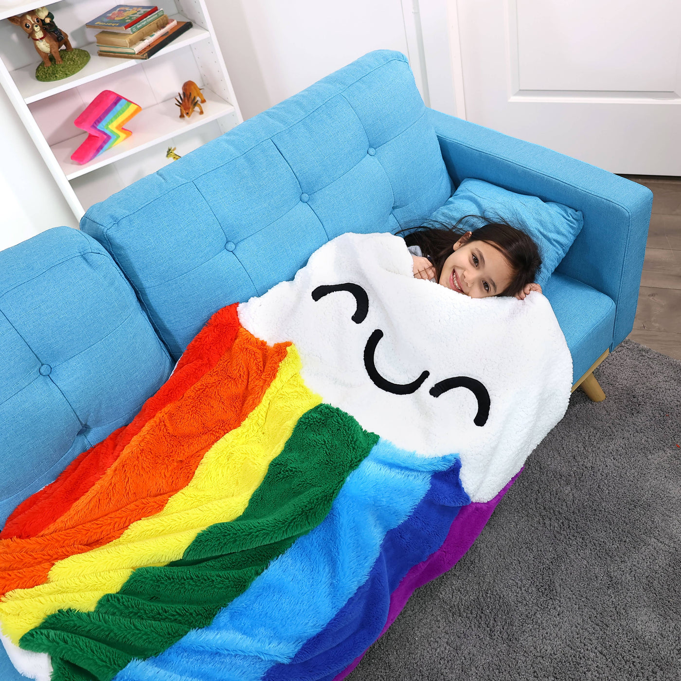 Good Banana - Rainbow Snuggly Blanket - Blanket with ultra-soft plush