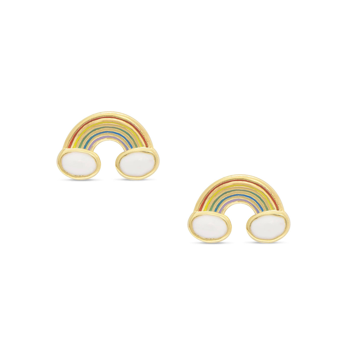 Lily Nily - Rainbow Stud Earrings in Sterling Silver