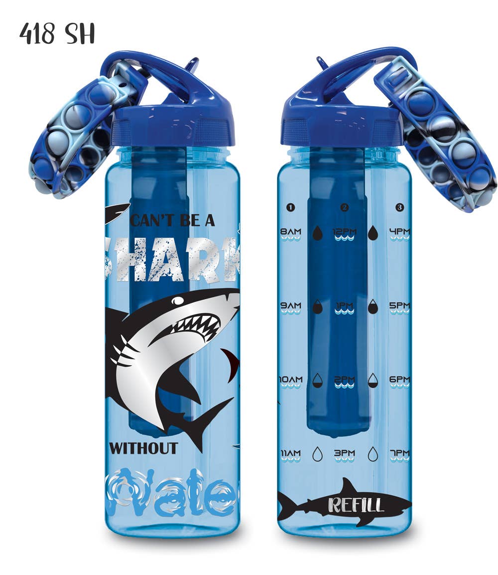 Hot Focus, Inc. - Time Marker Water Bottle w/ Freezer Tube, Shark