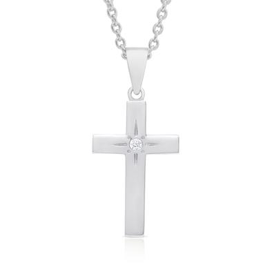 Lily Nily - Cross Necklace with CZ - Silver - Mumzie's Children