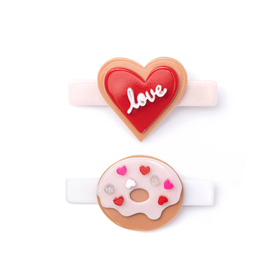 Lilies & Roses NY - Heart + Donut Cookies Alligator Clips - Mumzie's Children