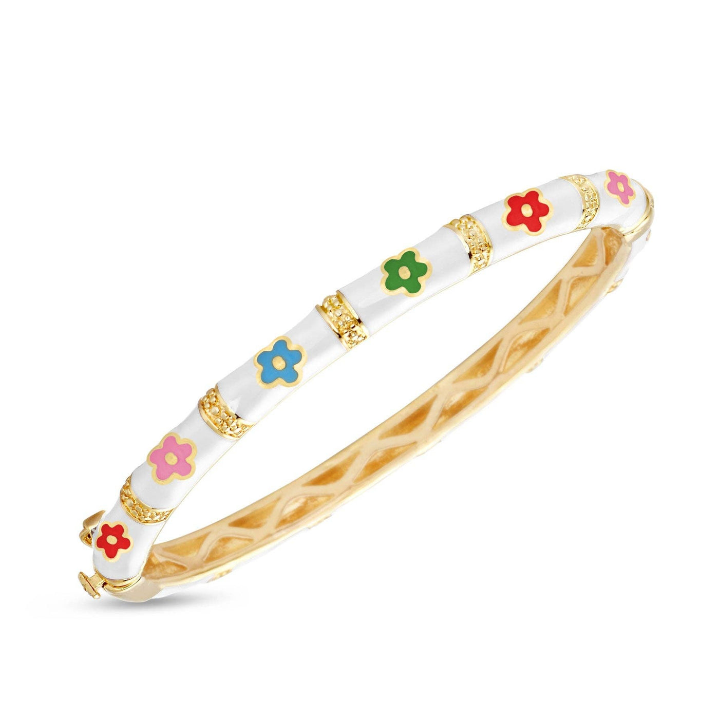 Lily Nily - Bamboo Flower Bangle - White