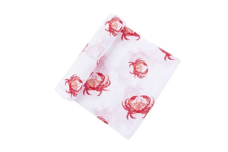 Little Hometown - Pink Crab Swaddle Blanket - Mumzie's Children