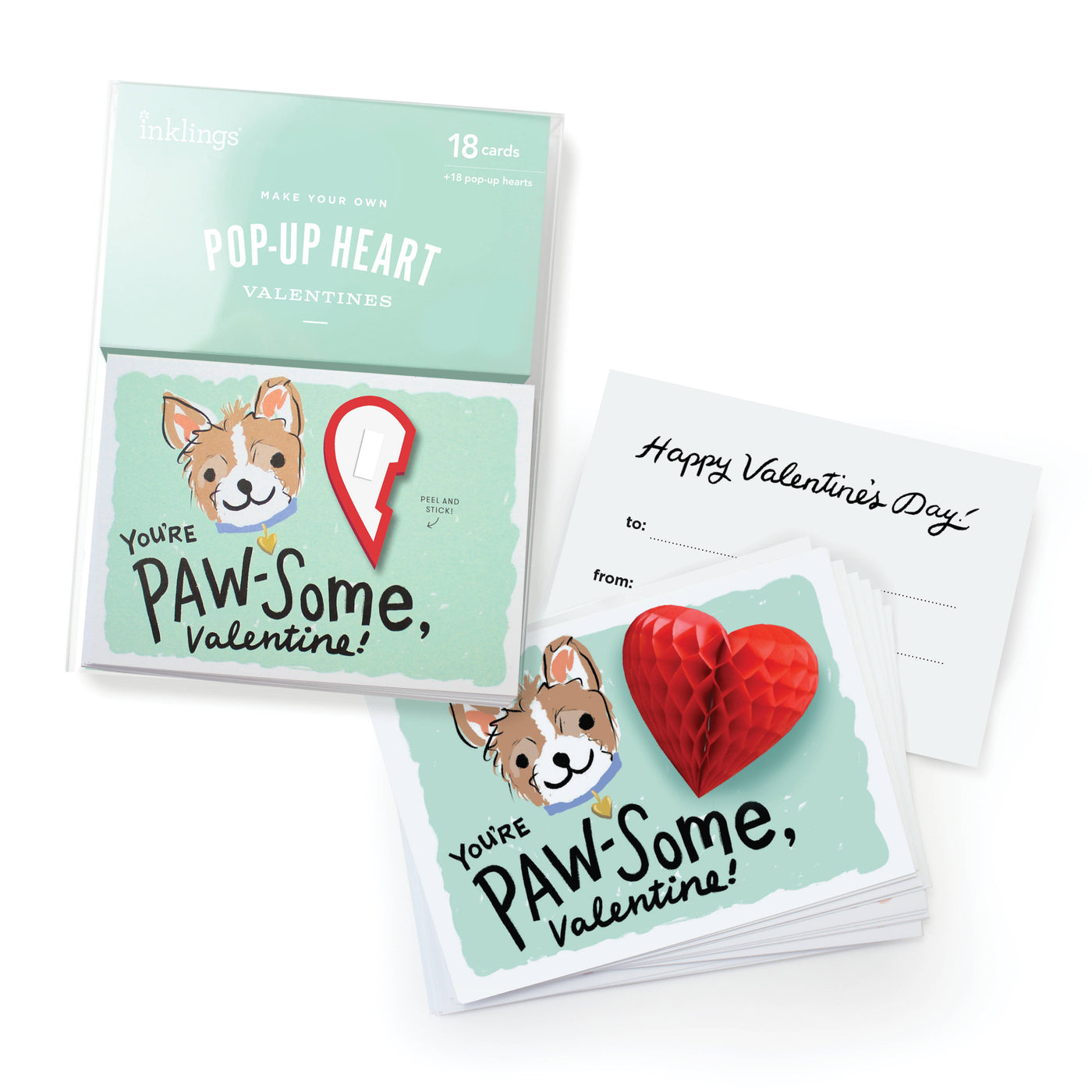 Inklings Paperie - Puppy Pop-up Valentines - 18pk