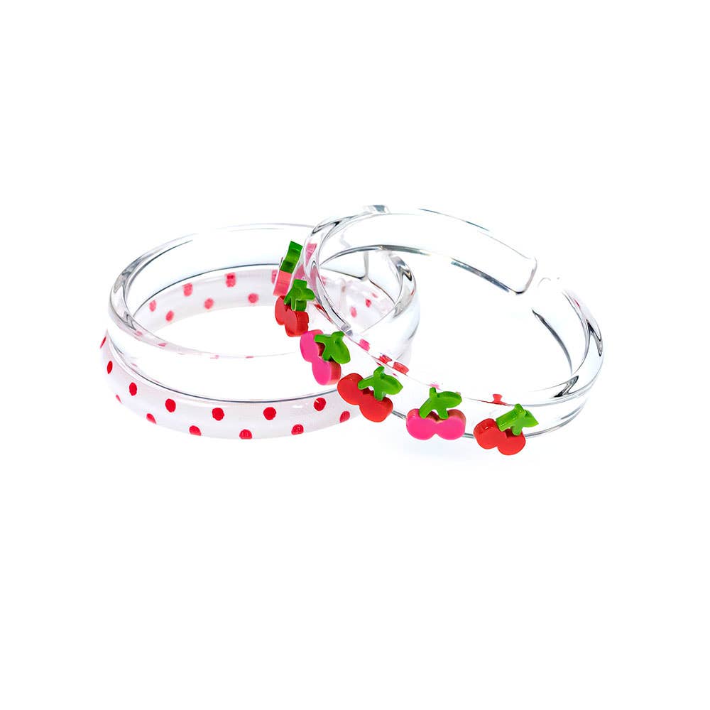 Lilies & Roses NY - Multi Cherry Clear+Dots Bangle Set/3 - Mumzie's Children