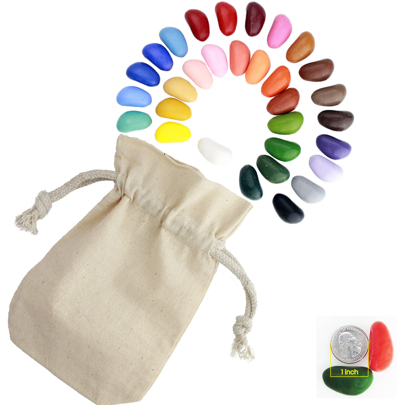 Crayon Rocks - 32 Colors in a Muslin Bag - Mumzie's Children