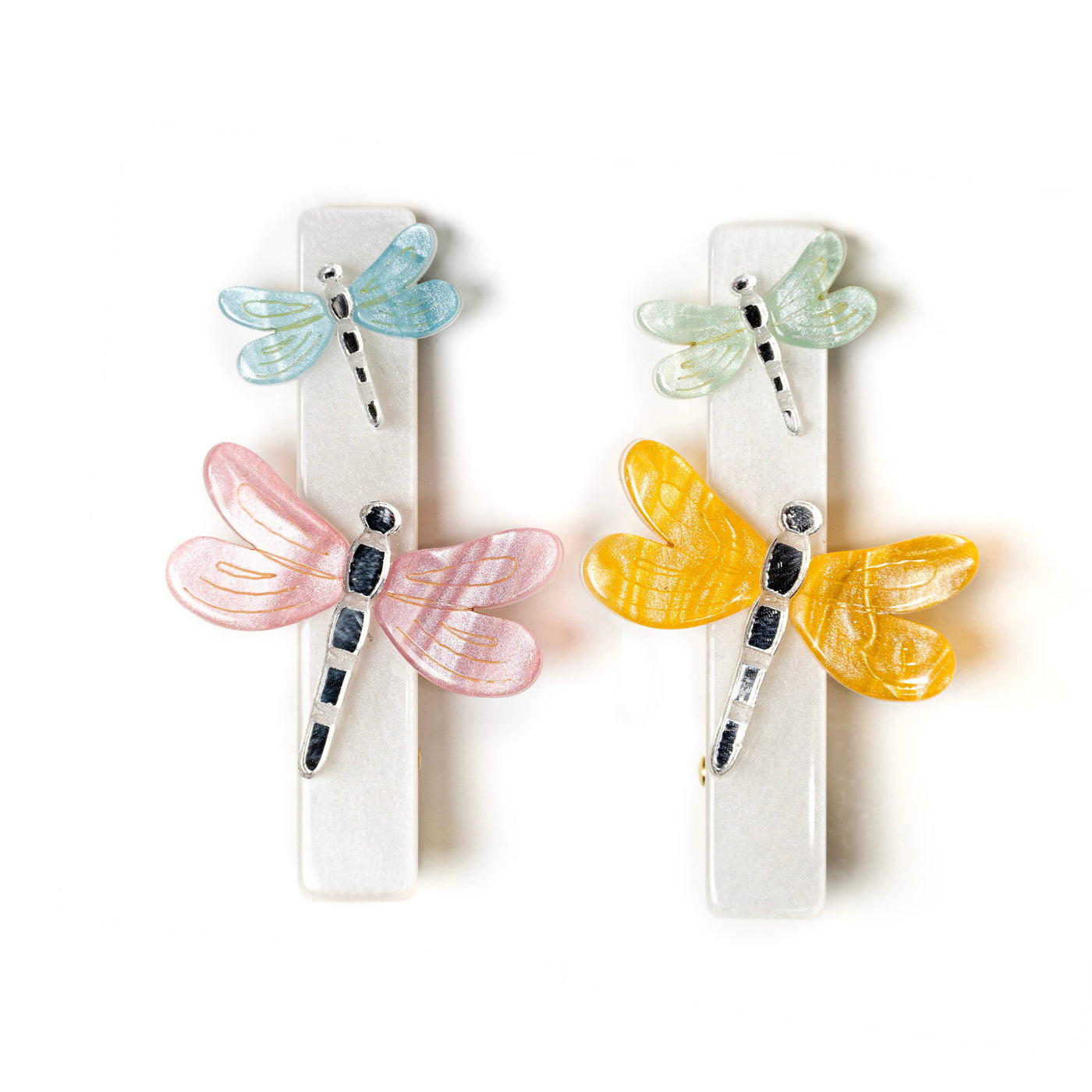 Lilies & Roses NY - SPR23 Dragonflies Satin Pastel Color AC Clips (Pair)