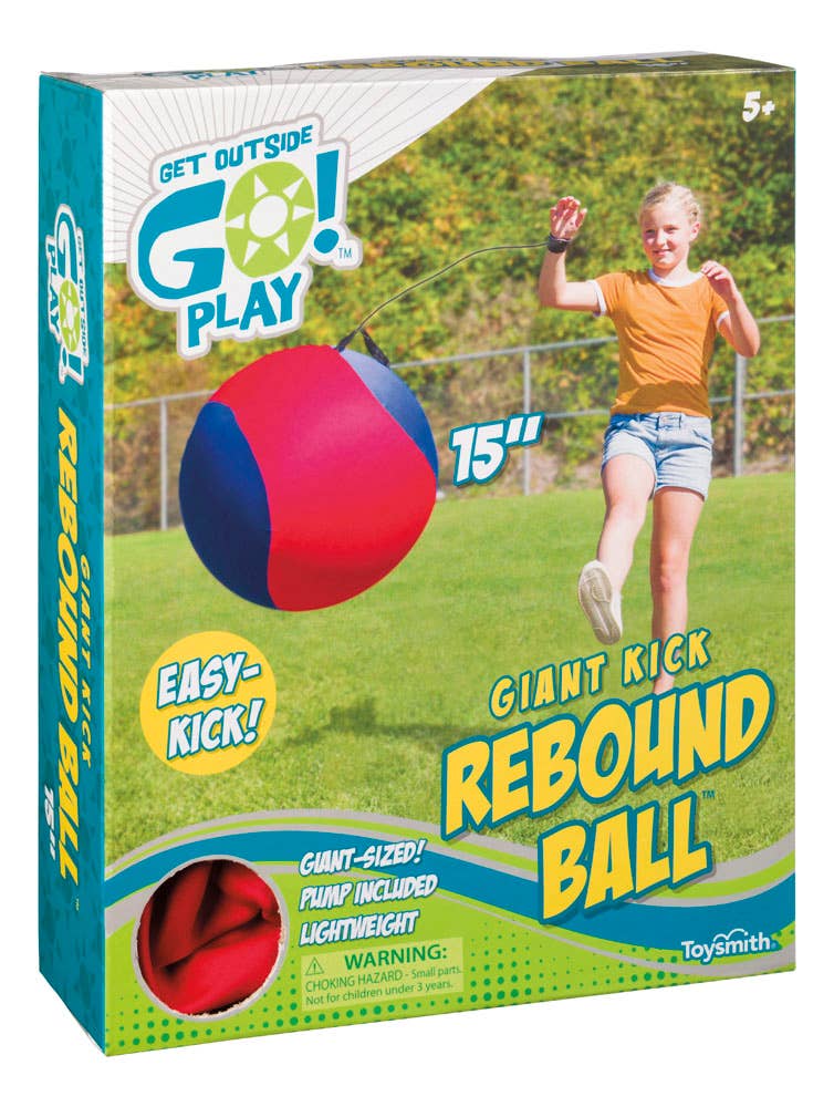 Toysmith - GO! Giant 15" Kick Rebound Ball With Wrist Strap And Pump - Mumzie's Children