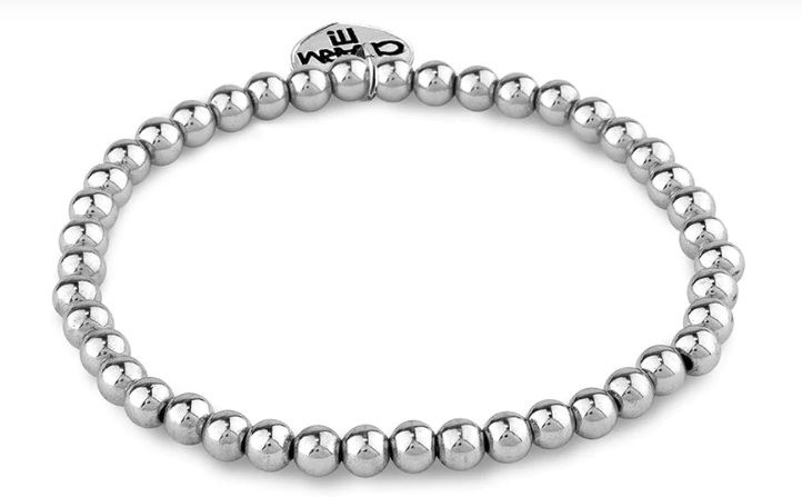 Charm It- Silver Stretch Bead Bracelet