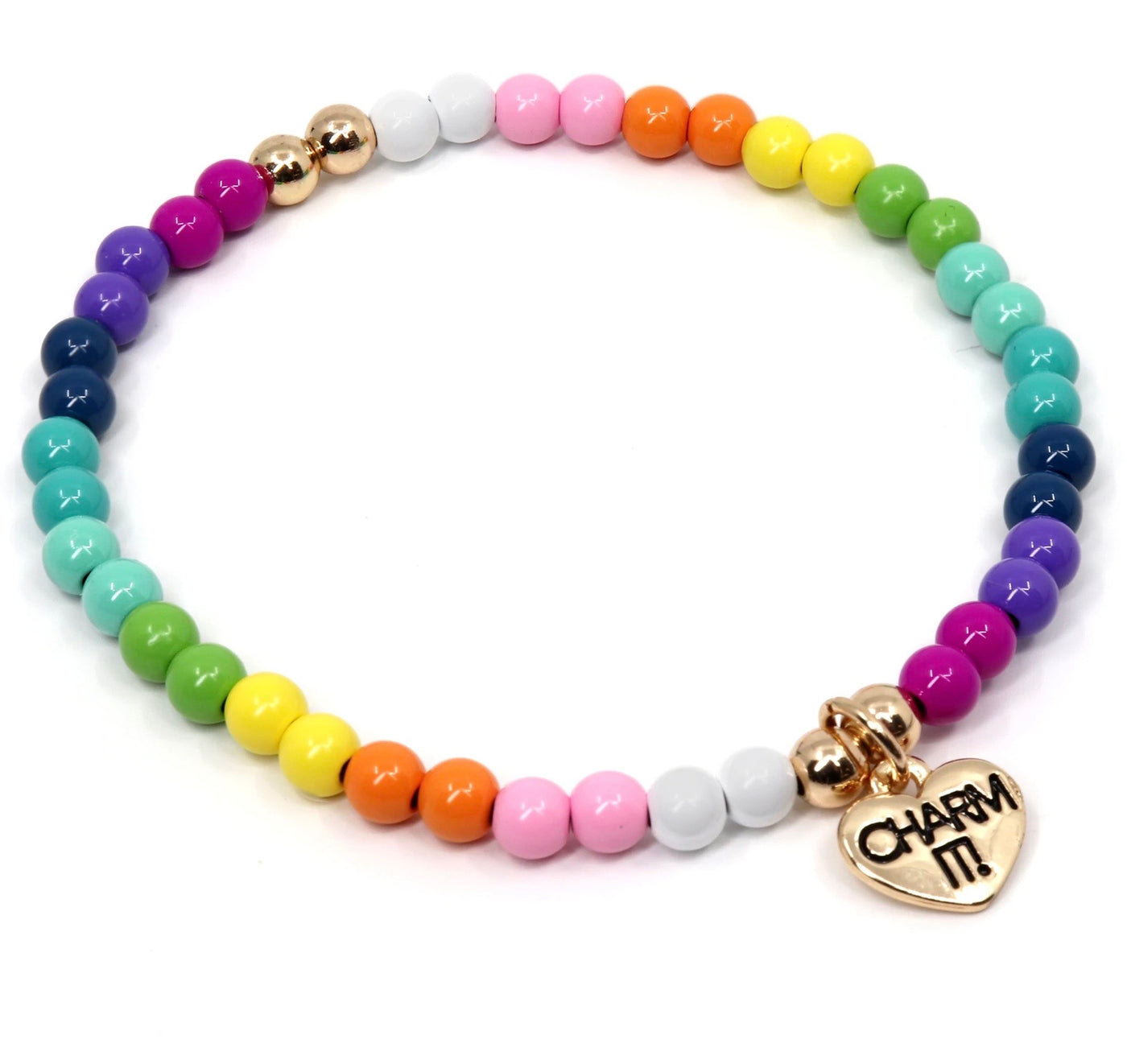 Charm it-4mm Rainbow Stretch Bead bracelet - Mumzie's Children