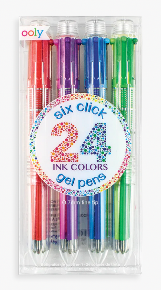 Six Click Colored Gel Pens - Mumzie's Children
