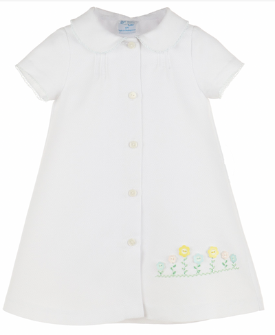 Embroidery/Buttons Day Gown-White - Mumzie's Children