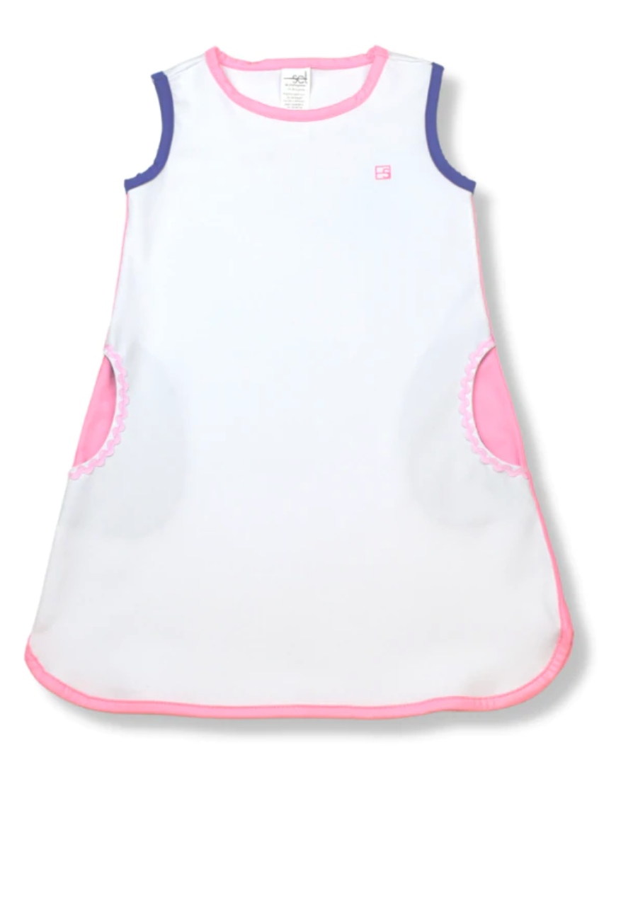 Tinsley Tennis Dress-White/Pink/Royal - Mumzie's Children