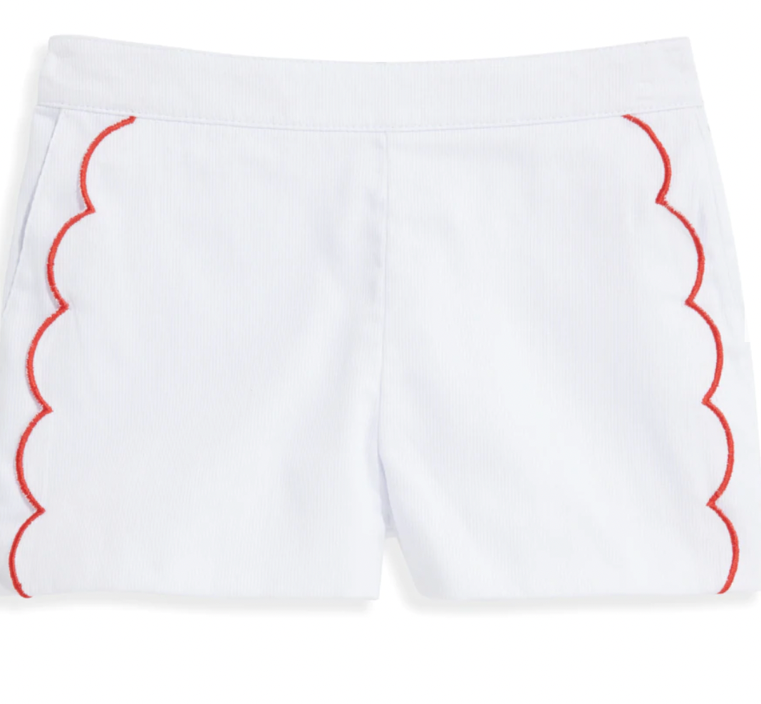 Brinkley Shorts-White w/ Red - Mumzie's Children